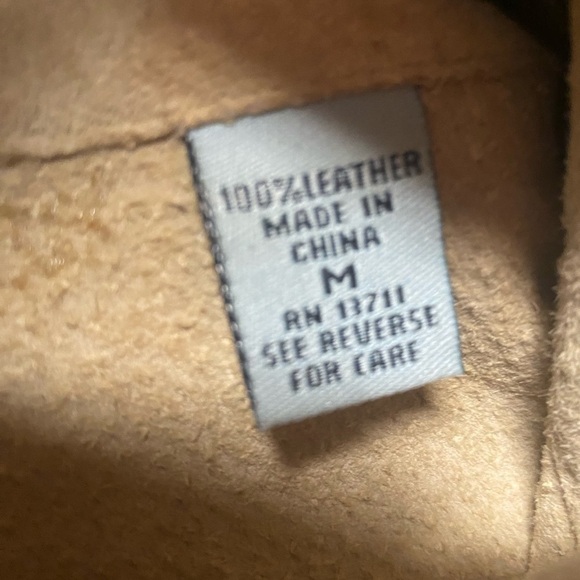 Marsh Landing 100% Leather Coat Jacket Beige Women's  Suede Button Up Tan - Picture 9 of 9